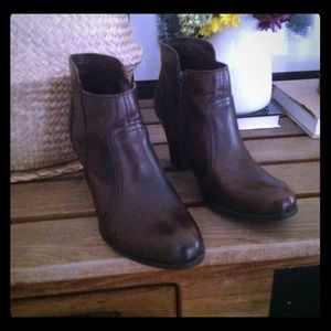 Born Brown Leather Booties/ Ankle Boots